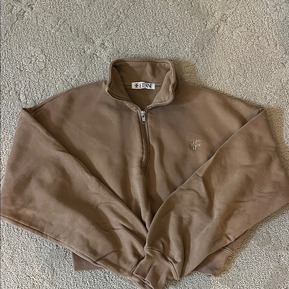 Eterne crop half zip sweatshirt